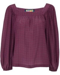 LHD - Bird Street Squared-Neck Gathered Blouse - Lyst