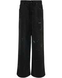 MM6 by Maison Margiela - Wide-Leg Denim Cotton Jeans - Lyst