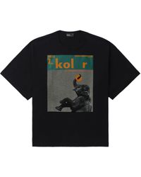 Kolor - Graphic-print Cotton T-shirt - Lyst