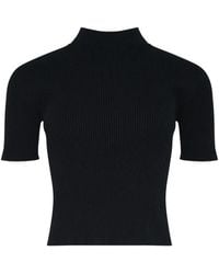 CFCL - Ribbed-Knit Short-Sleeve Top - Lyst