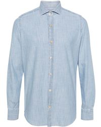 Eleventy - Buttoned Chambray Shirt - Lyst