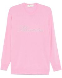 Blumarine - Sweatshirt Mit Logo-Applikation - Lyst