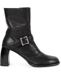 Ann Demeulemeester - Buckle-Strap Leather Ankle Boots - Lyst