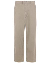 A.PRESSE - Cotton Gabardine Trousers - Lyst