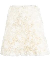 MERYLL ROGGE - Floral-Appliqué Silk Skirt - Lyst