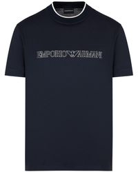 Emporio Armani - ASV T-Shirt mit Logo-Stickerei - Lyst