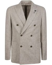 Lardini - Double-Breasted Wool Blazer - Lyst