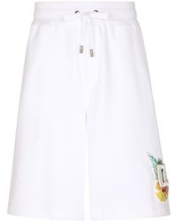 Dolce & Gabbana - Embroidered-logo Drawstring Shorts - Lyst