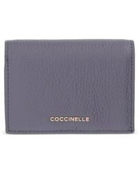 Coccinelle - Small Metallic Logo Grained-Leather Wallet - Lyst