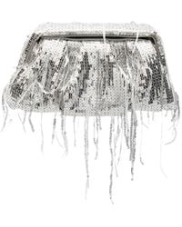 THEMOIRÈ - Athena Sequin-Embellished Fringed Clutch Bag - Lyst