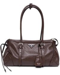 Prada - Karin Medium Antiqued Leather Tote Bag - Lyst