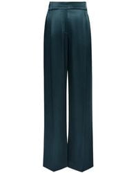Another Tomorrow - Pleated Satin Trousers - Lyst