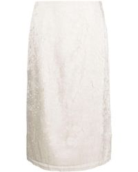Filippa K - Crushed-velvet Midi Skirt - Lyst