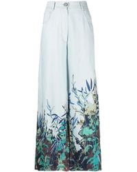 forte_forte - Printed Cotton And Linen Blend Jeans - Lyst