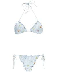 MC2 Saint Barth - Sagitami Striped Crab-Print Bikini - Lyst