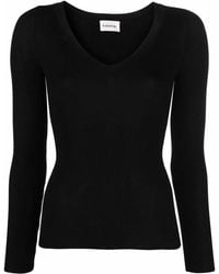 P.A.R.O.S.H. - V-Neck Fine-Knit Top - Lyst