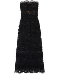 Ermanno Scervino - Midi-Jurk Verfraaid Met Kristallen En Ruches - Lyst