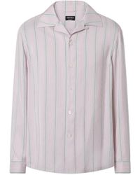 ZEGNA - Vertical-Stripe Silk Shirt - Lyst