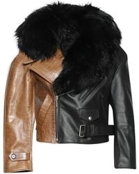 Marni - Jack Met Kraag Van Imitatiebont En Krokodillen-Effect - Lyst