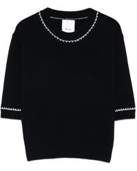 Allude - Contrast-Trim T-Shirt - Lyst