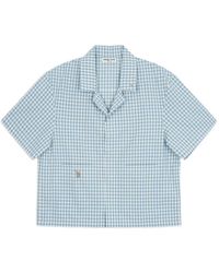 young n sang - Gingham-Check Camp-Collar Shirt - Lyst