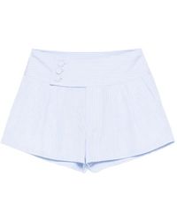 FRAME - Button Striped Shorts - Lyst