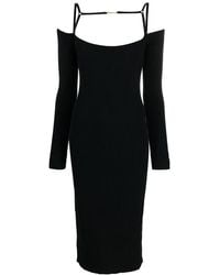 Jacquemus - La Robe Sierra Square-Neck Knitted Midi Dress - Lyst