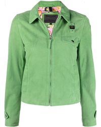 Blauer Goatskin Zip-up Jacket - Green