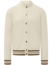 FILIPPO DE LAURENTIIS - Raglan-Sleeve Striped-Trim Bomber Jacket - Lyst