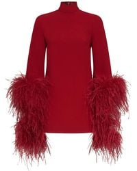 ‎Taller Marmo - Robe Courte À Détails De Plumes - Lyst