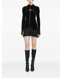Daisy London - Velvet Pleated-Skirt Mini Dress - Lyst
