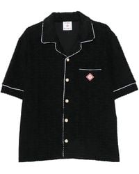 CASABLANCA - Contrast-Trim Logo-Patch Shirt - Lyst