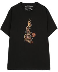 Maharishi - Dragon-embroidered Cotton T-shirt - Lyst
