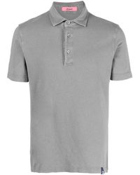 Drumohr - Logo-patch Cotton Polo Shirt - Lyst