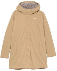 K-Way - Sophie Logo-Patch Hooded Coat - Lyst