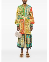 ALMAIS Anita Satin Crepe Midi Dress in Green | Lyst