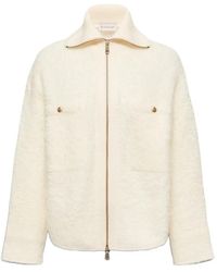 Moncler - Bouclé-Texture Zip-Up Jacket - Lyst
