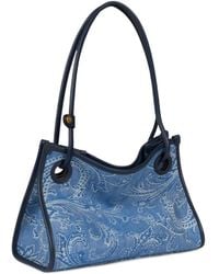 Etro - Small Eyes Denim Tote Bag - Lyst