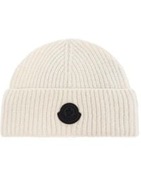 Moncler - Bonnet Côtelé À Patch Logo - Lyst