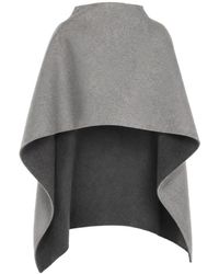 Alberta Ferretti - Wollen Cape Met Naad-Detail - Lyst
