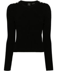 Pinko - Wool Robusto Sweater With Buttons - Lyst