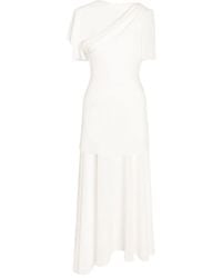 POST MERIDIEM - Asymmetrical Draped Midi Dress - Lyst