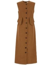 D'Estree - Robe Mi-Longue Laetitia À Boutonnière - Lyst