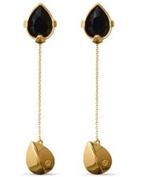 Burberry - Onyx Shield Pendant Earrings - Lyst