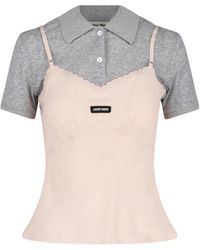 Miu Miu - Short-Sleeves Polo Top - Lyst