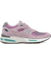 New Balance - 991V2 Panelled Low-Top Sneakers - Lyst