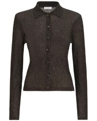 Brunello Cucinelli - Sparkling Silk, Alpaca And Wool Rib-Knit Cardigan - Lyst