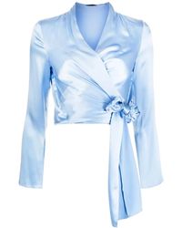 Voz - Silk Wrap Blouse - Lyst