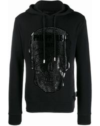 Philipp Plein Sudadera con capucha y detalle de calavera - Negro