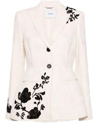Erdem - Floral-embroidery Single-breasted Blazer - Lyst